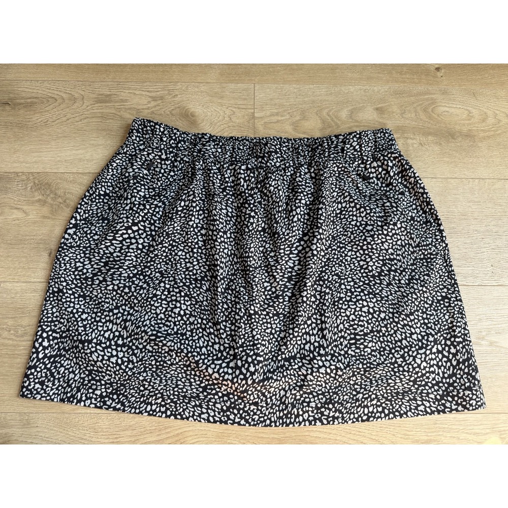 NWT LOFT Lou & Grey Cheetah Print Athletic Skort zip pockets tennis size XL